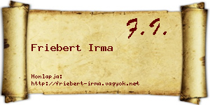 Friebert Irma névjegykártya