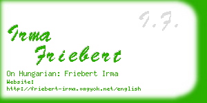 irma friebert business card